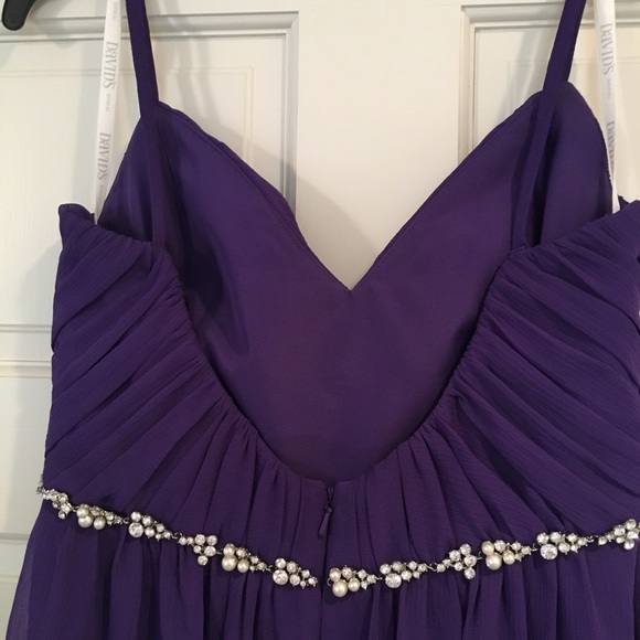 David’s Bridal- TWIST BODICE CHIFFON DRESS Beaded - Picture 4 of 7